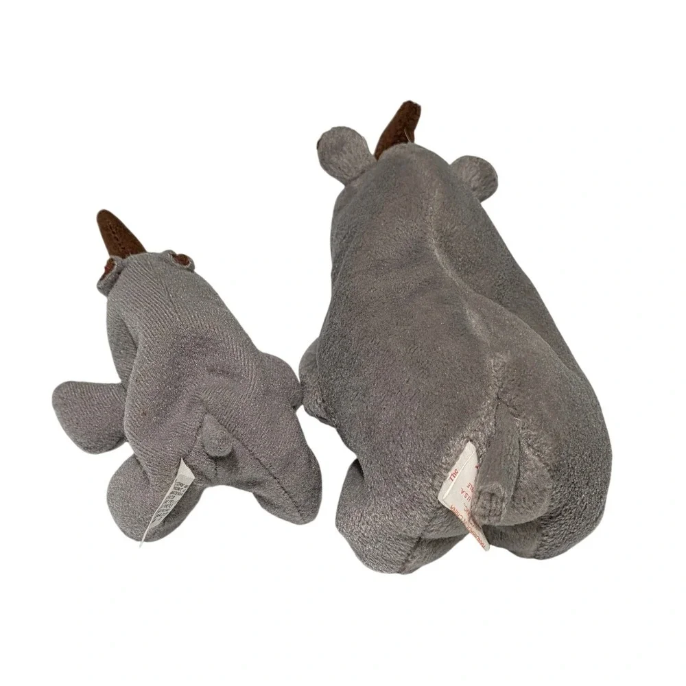 Ty Spike the Rhino Beanie Babies Set Unisex Small‎ Grey  Plush Toy